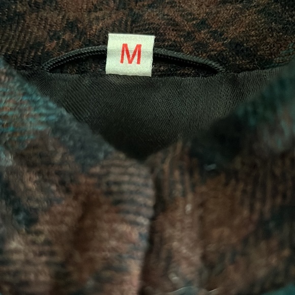 Vintage Selfridges wool maroon and green plaid vest. Size medium - Picture 5 of 5